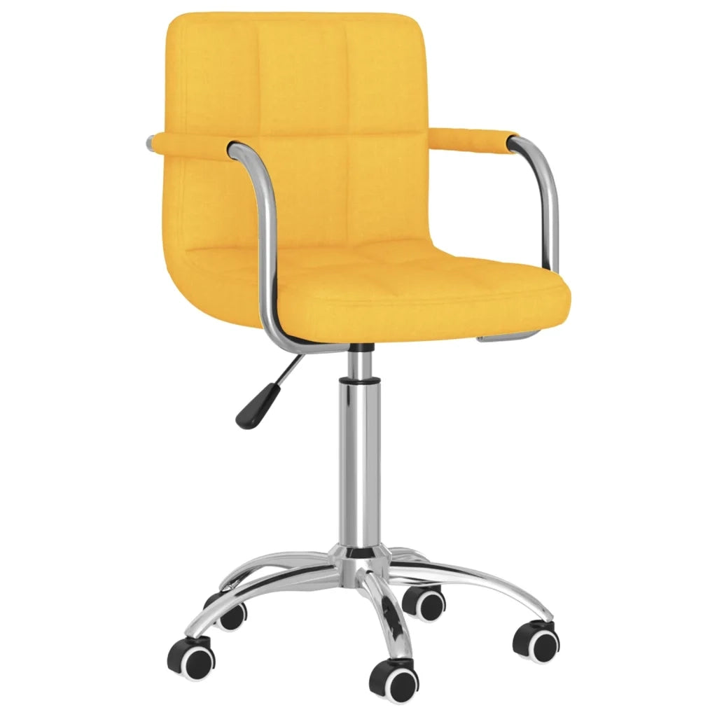 Sedia da Ufficio Girevole Giallo Senape in Tessuto 334674