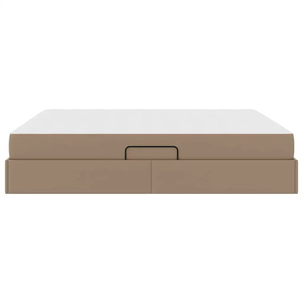 Letto con contenitore e materasso 2 pcs Cappuccino Pelle 3399623