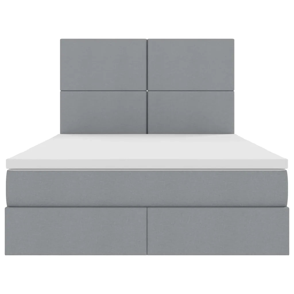 Letto con contenitore e materasso Grigio chiaro 140 x 200 cm