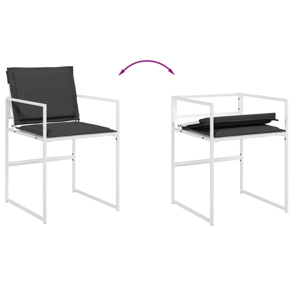 Set da Pranzo da Giardino 7 pz con Cuscini Bianco in Textilene 3295104