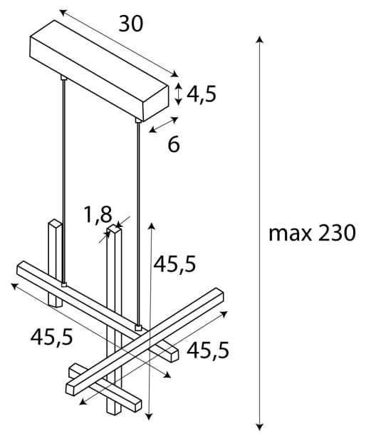 Lampada a sospensione geometrica nera SOHO LED 27W Maxlight