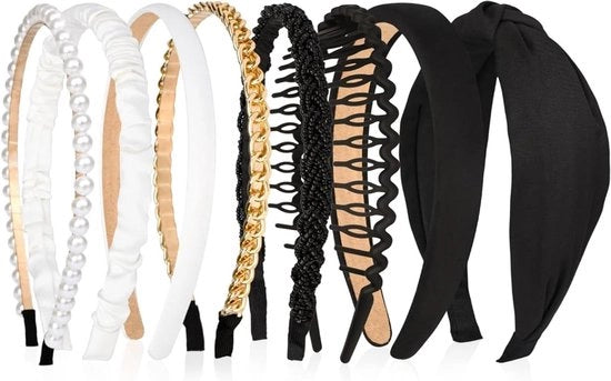 Set di Fasciature Zigzag con Perle - Fasciature per Signore e Ragazze (8 pezzi)