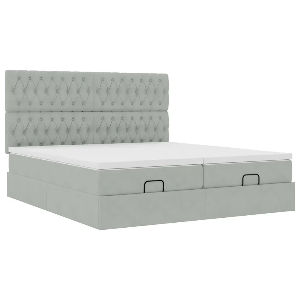 Struttura Letto Pouf con Materassi 180x200 cm Velluto 3314639