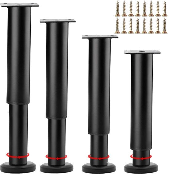 Sostegni per mobili regolabili in altezza - set da 4 - metallo resistente