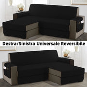 Supporto per divano L-shape, 300 cm, protezione per il divano, impermeabile, ruotabile con cuscino, adatto a tutti i divani, nero