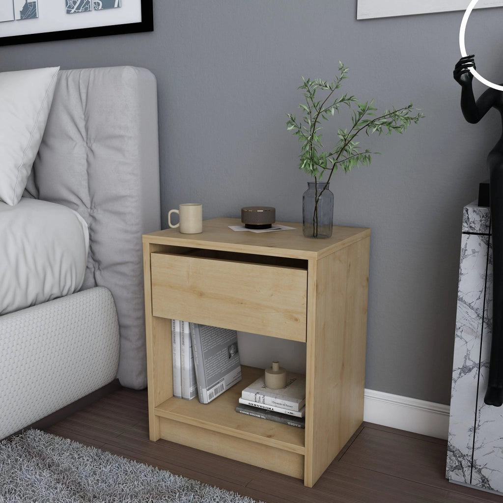 Comodino in legno "Sheridan" - 45 x 40 x 53 cm - Beige