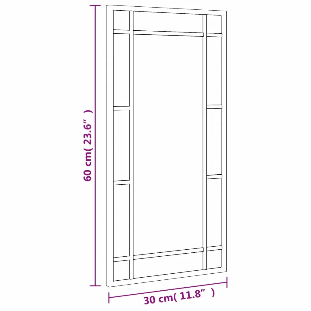 Specchio da Parete | Specchio decorativo Nero 30x60 cm Rettangolare in Ferro
