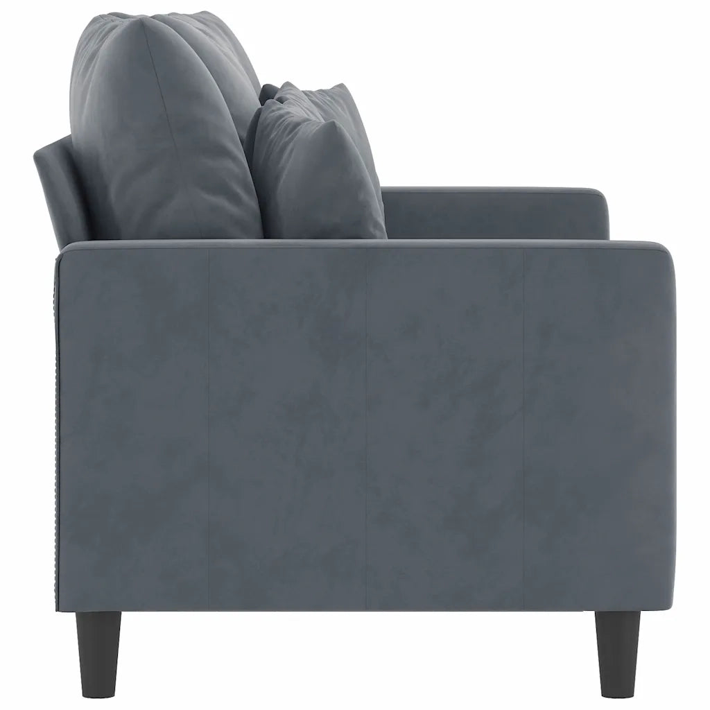 Divano a 2 Posti grigio scuro 120 cm in Velluto 359294
