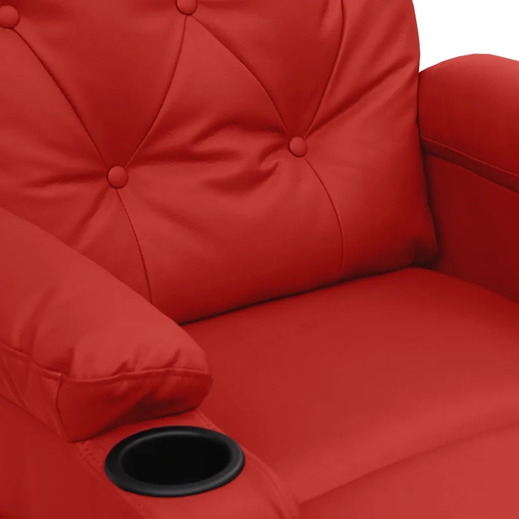Poltrona Reclinabile Rosso Vino in Similpelle 339128