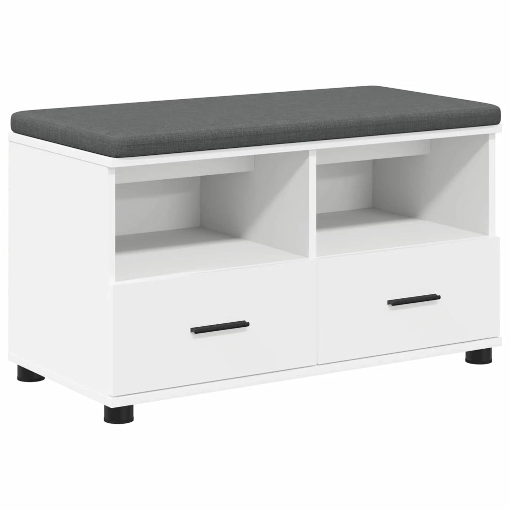 Panca per ingresso con cuscino Bianco 80 x 38 x 46 cm 891456