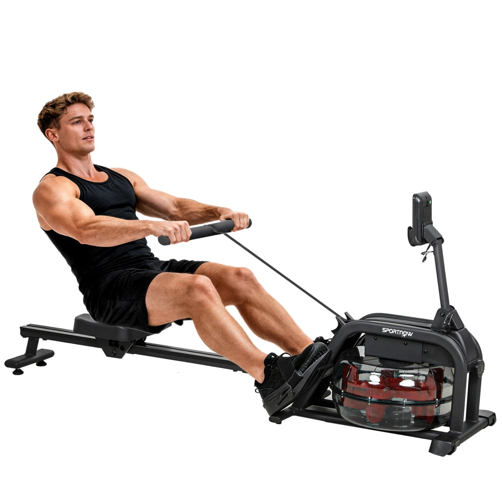 Vogatore per Allenamento ¨C Xylo ¨C Serbatoio Acqua 6-11L, Monitor LCD, Portata 135kg, Acciaio Nero