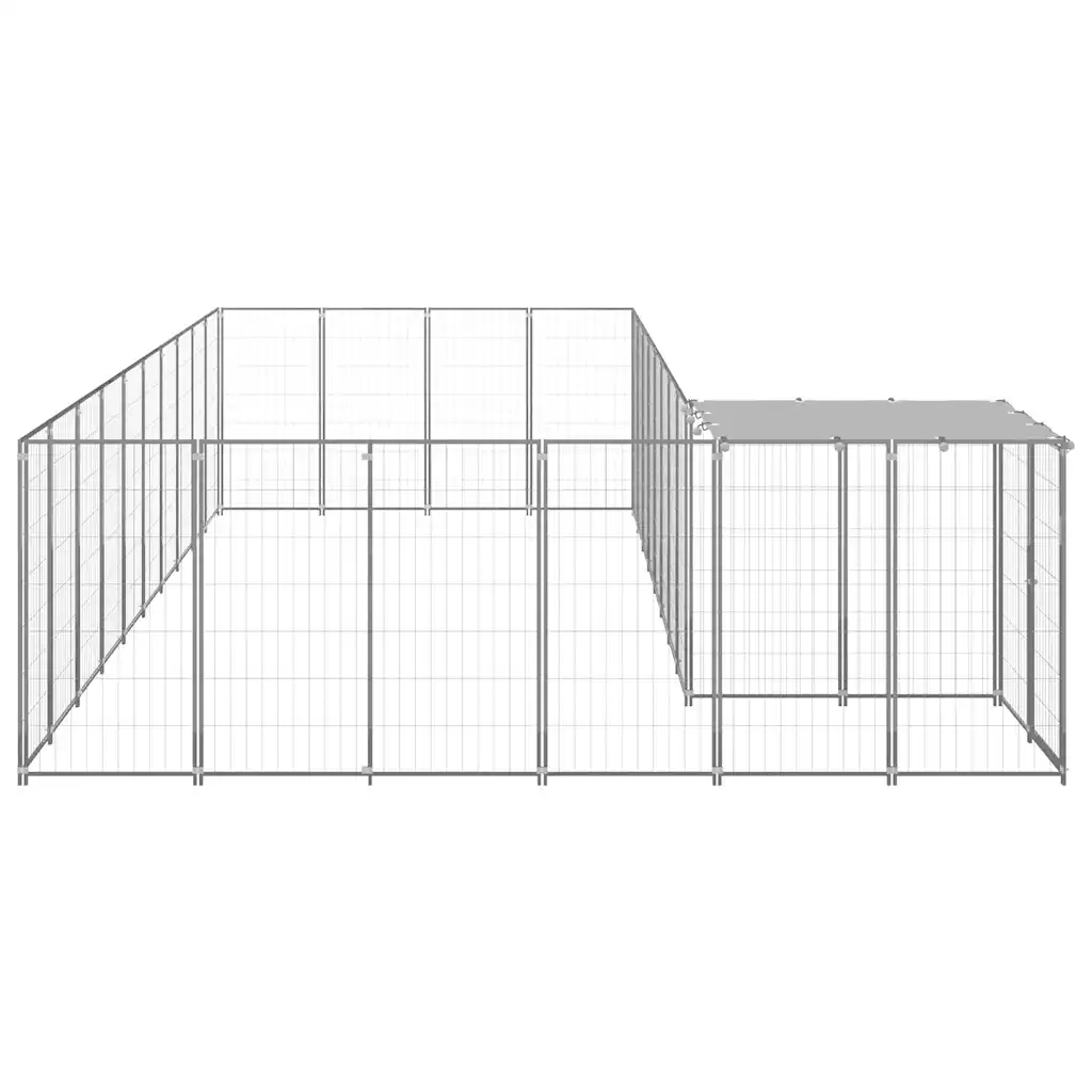 Gabbia per Cani Argento 13,31 m² in Acciaio 3082244