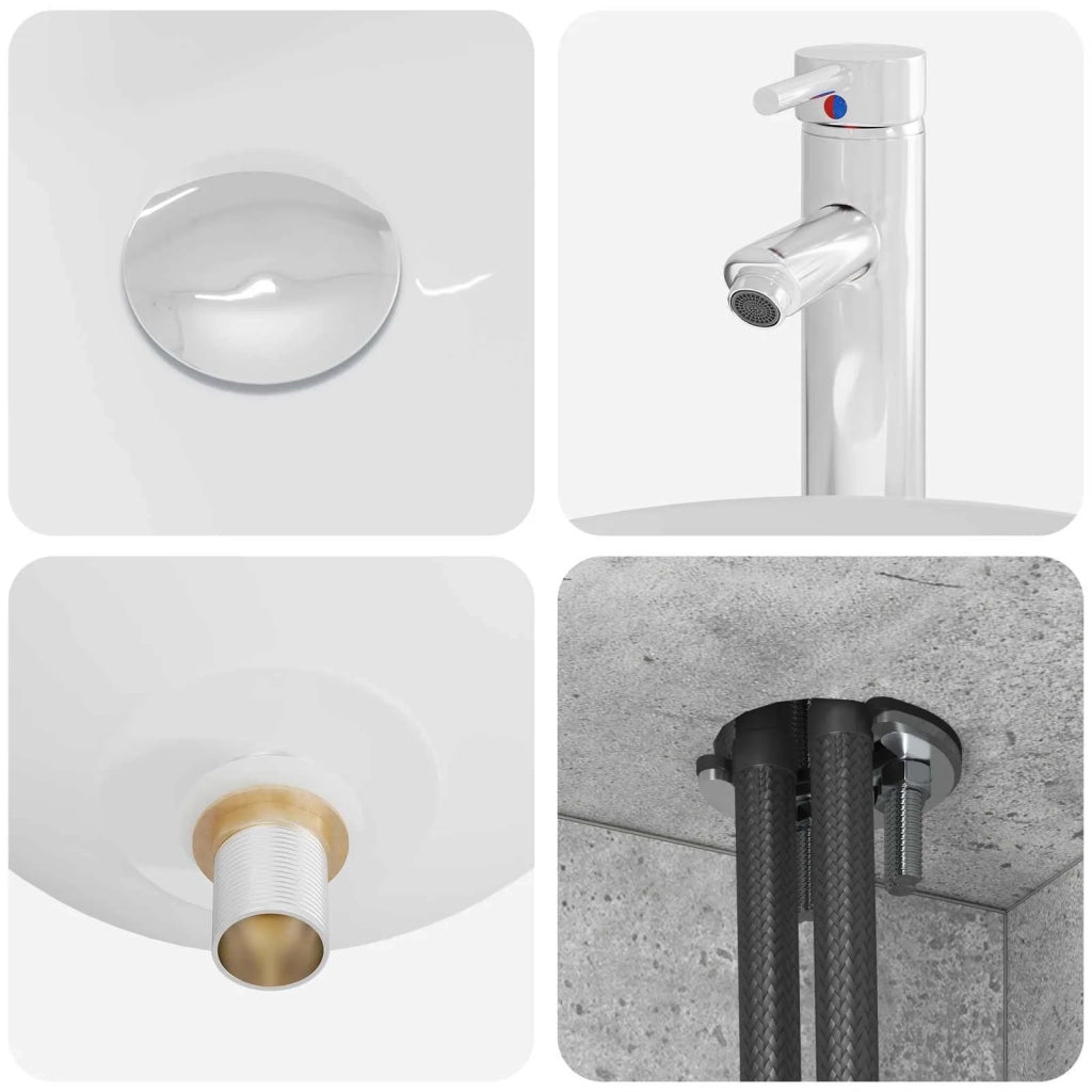 Mobile Lavabo da Parete Grigio Cemento 49,5 x 44,5 x 66,5 cm 890305