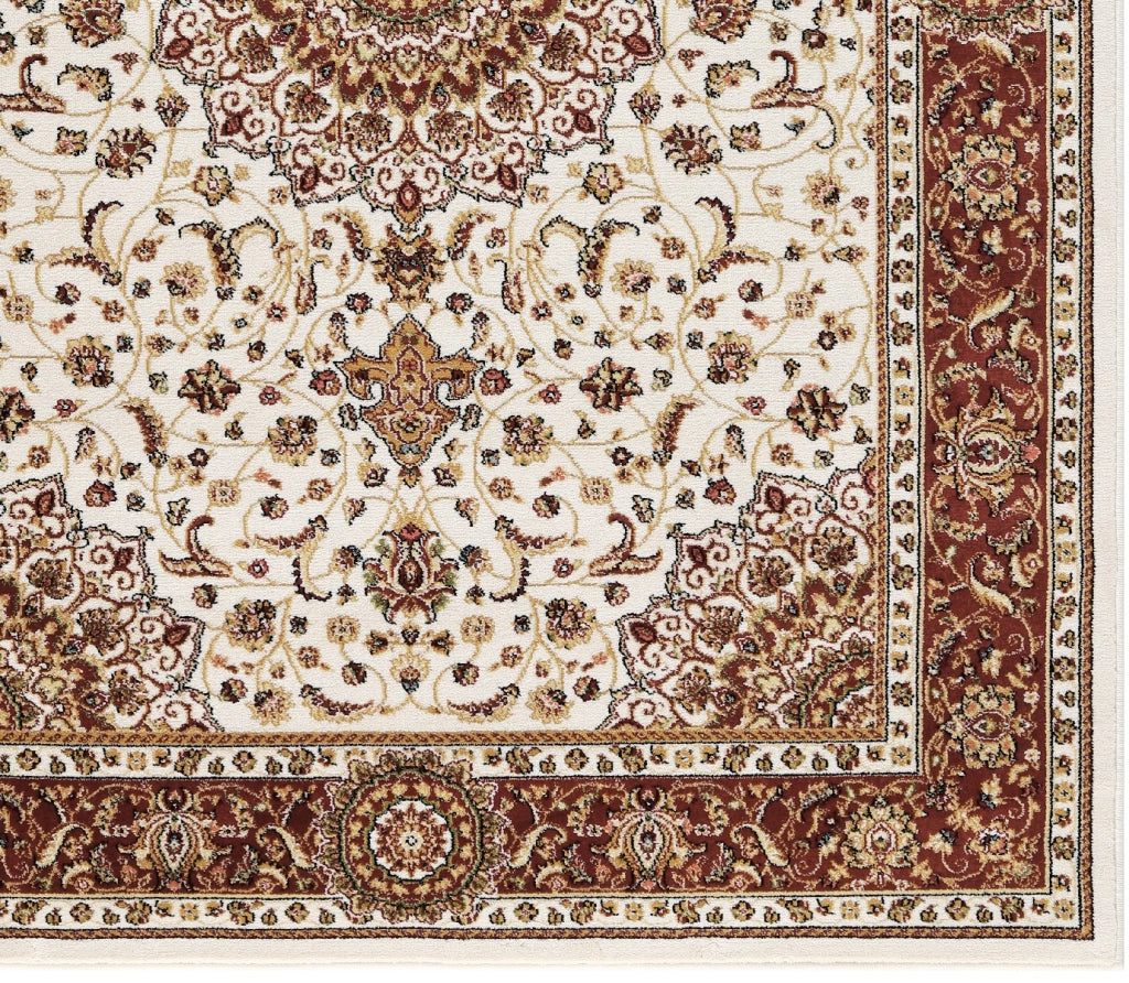 Tappeto BABIL cm.80x240 disegno classico orientale colore crema e rosso