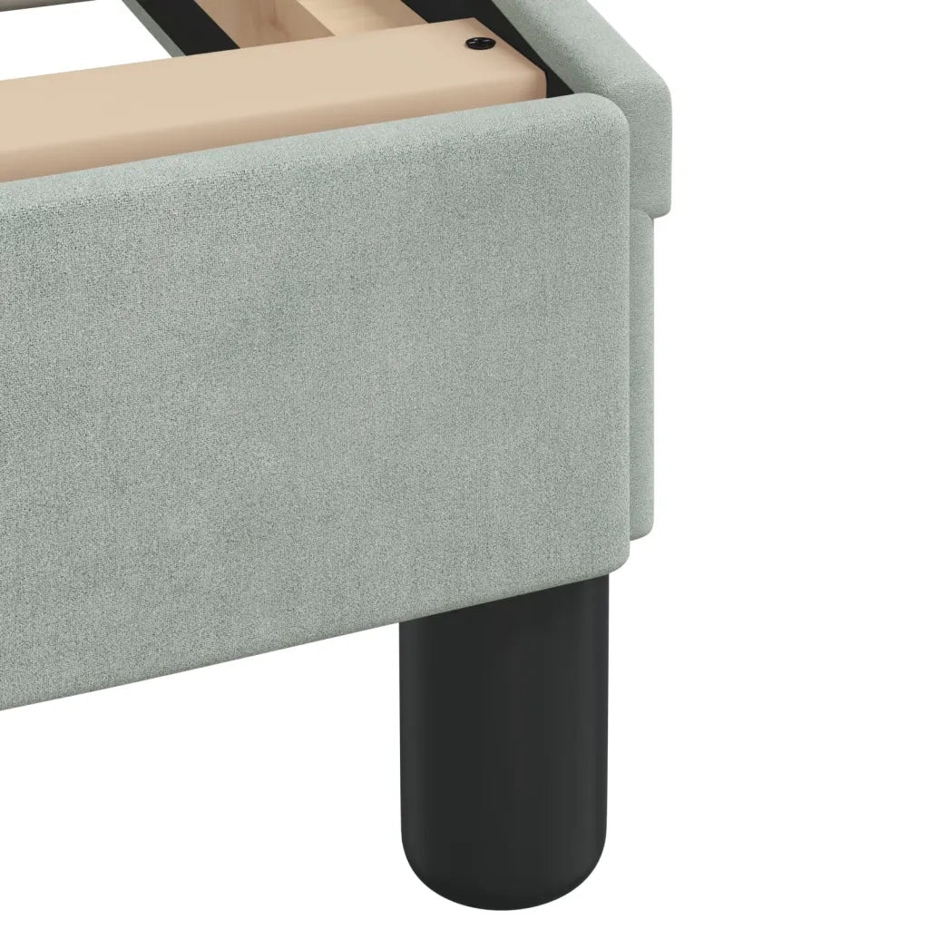 Letto con Materasso Dover Grigio Chiaro 200x200cm Velluto