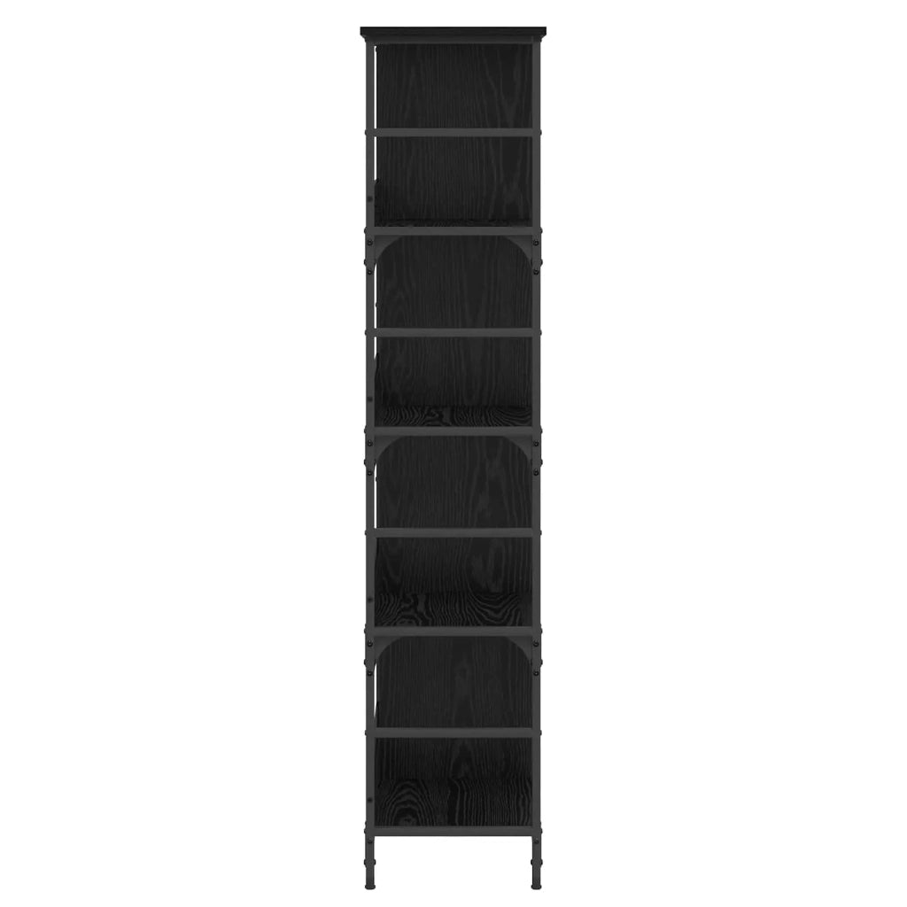 Libreria 4 livelli 78,5 x 33 x 153 cm metallo PB Rovere nero 8010894