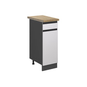 Mobiletto base per cucina R-Line Bianco/Antracite 30 cm J-Shape, PL Rovere Vicco