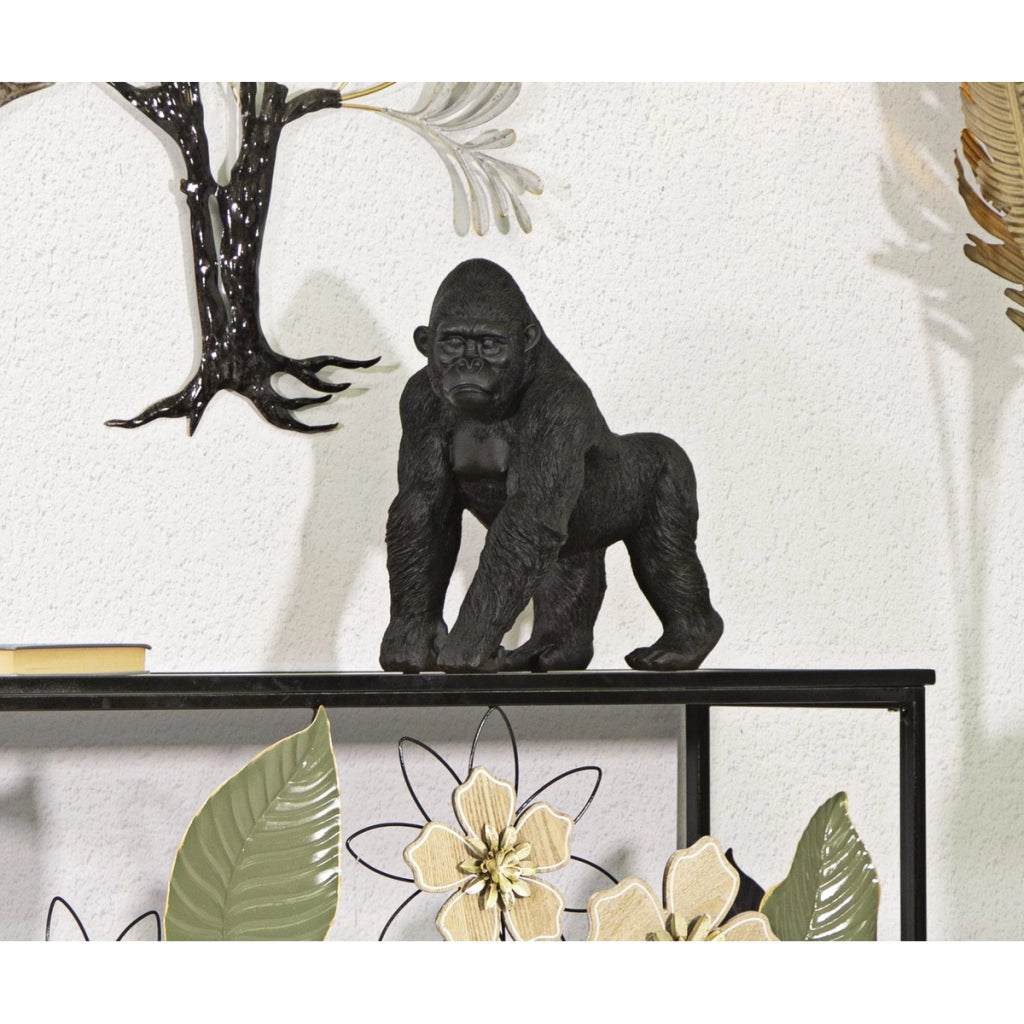 Scultura Gorilla 2, Nero, Poliresina, 35x21,5x37,5 cm
