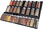 Organizzatore per Spezie con 3 Livelli, Estensibile 30-60 cm, Nero