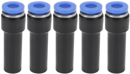 Fitting sanitario 5 pezzi - Riduttore a pressofitto 10mm/6mm - Componenti di connessione - PP/Acciaio inossidabile - Dimensioni 38,9x13mm - Per sistemi pneumatici