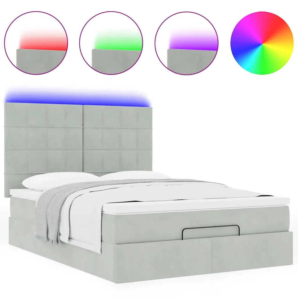 Struttura Letto Pouf con Materassi 140x200 cm in Velluto 3314324