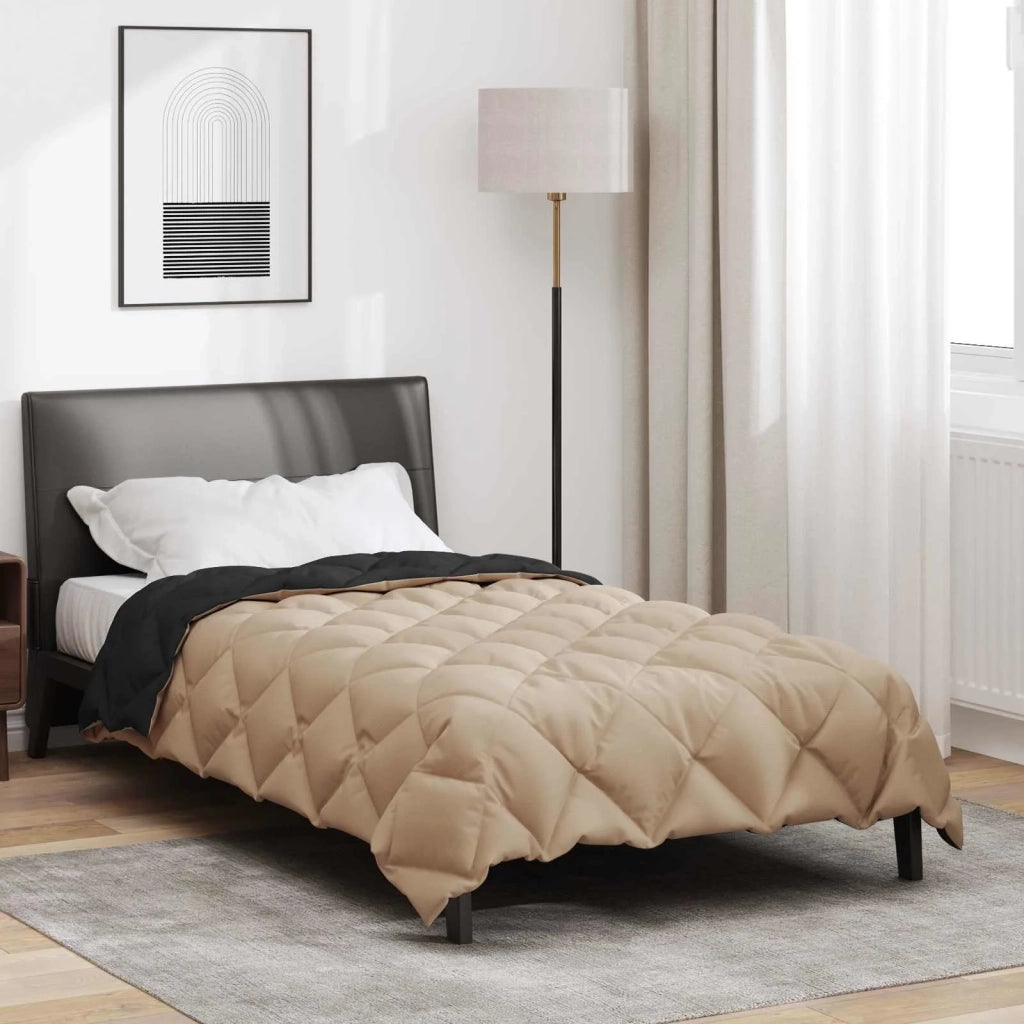 Piumone | Duvet Invernale Nero e Talpa 140 x 200 cm Microfibra