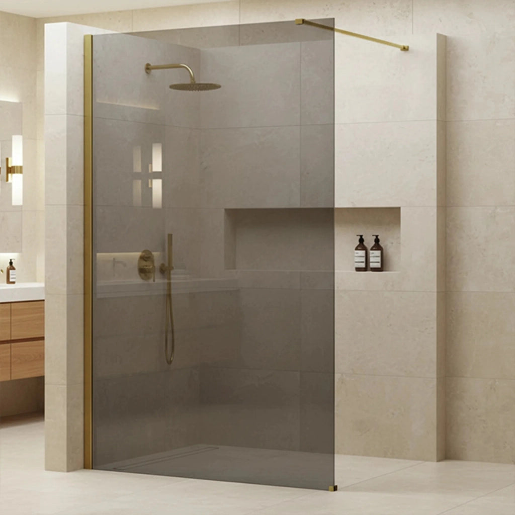 Parete Doccia Rea Flexi Grey / Gold 140