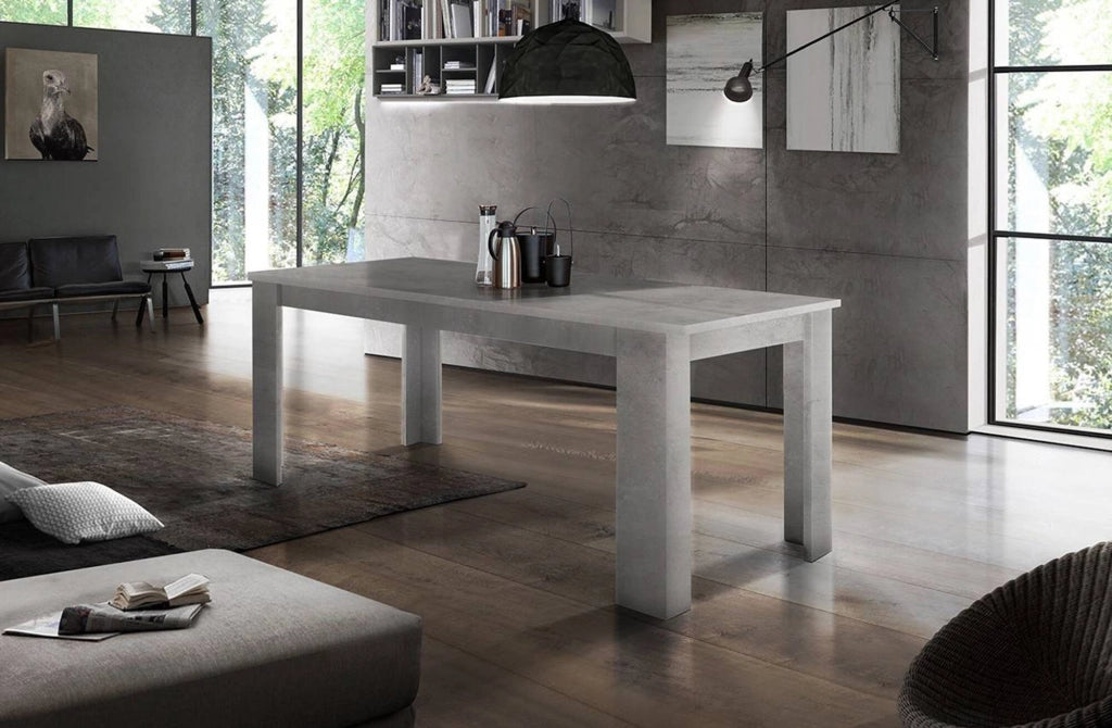 Tavolo per sala da pranzo Arizon, Made in Italy, Tavolo moderno con allunghe, Consolle allungabile, cm 140/190x90h75, Grigio Cenere