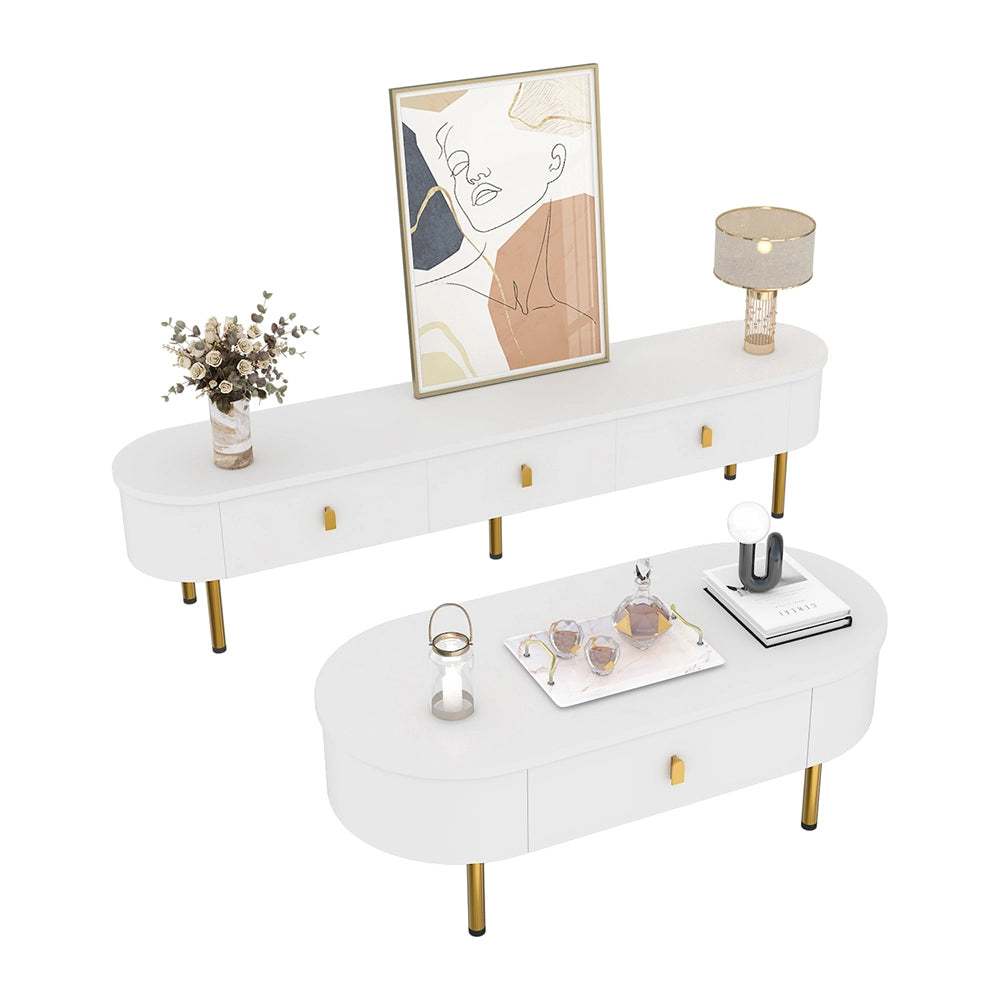 Set salone luxury - Xylo - Mobile TV+tavolino con cassetti