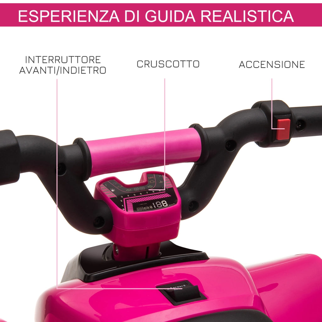 Quad Bambini Elettrico 6V ¨C Minimal ¨C Rosa 72x40x45.5 cm