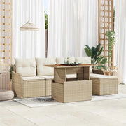 Set Divano da Giardino 6 pcs Beige Poly Rattan 3358185