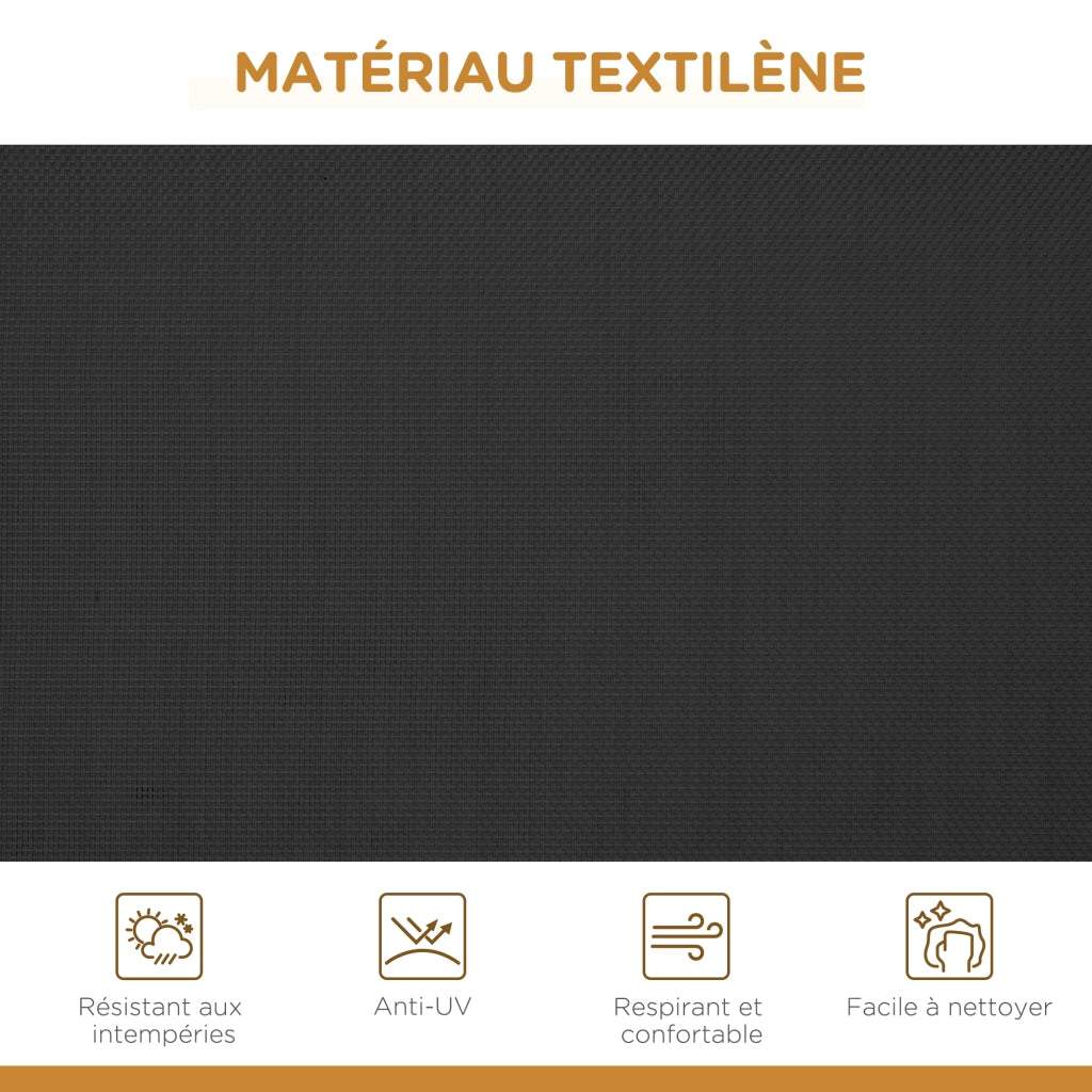 Divano da Giardino 3 Posti ¨C Minimal ¨C Tessilene Nero