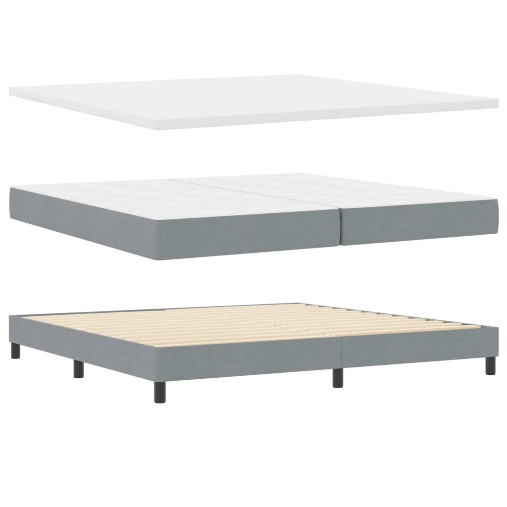 Letto a molle con materasso Grigio chiaro 200 x 200 cm Tessuto 3342310