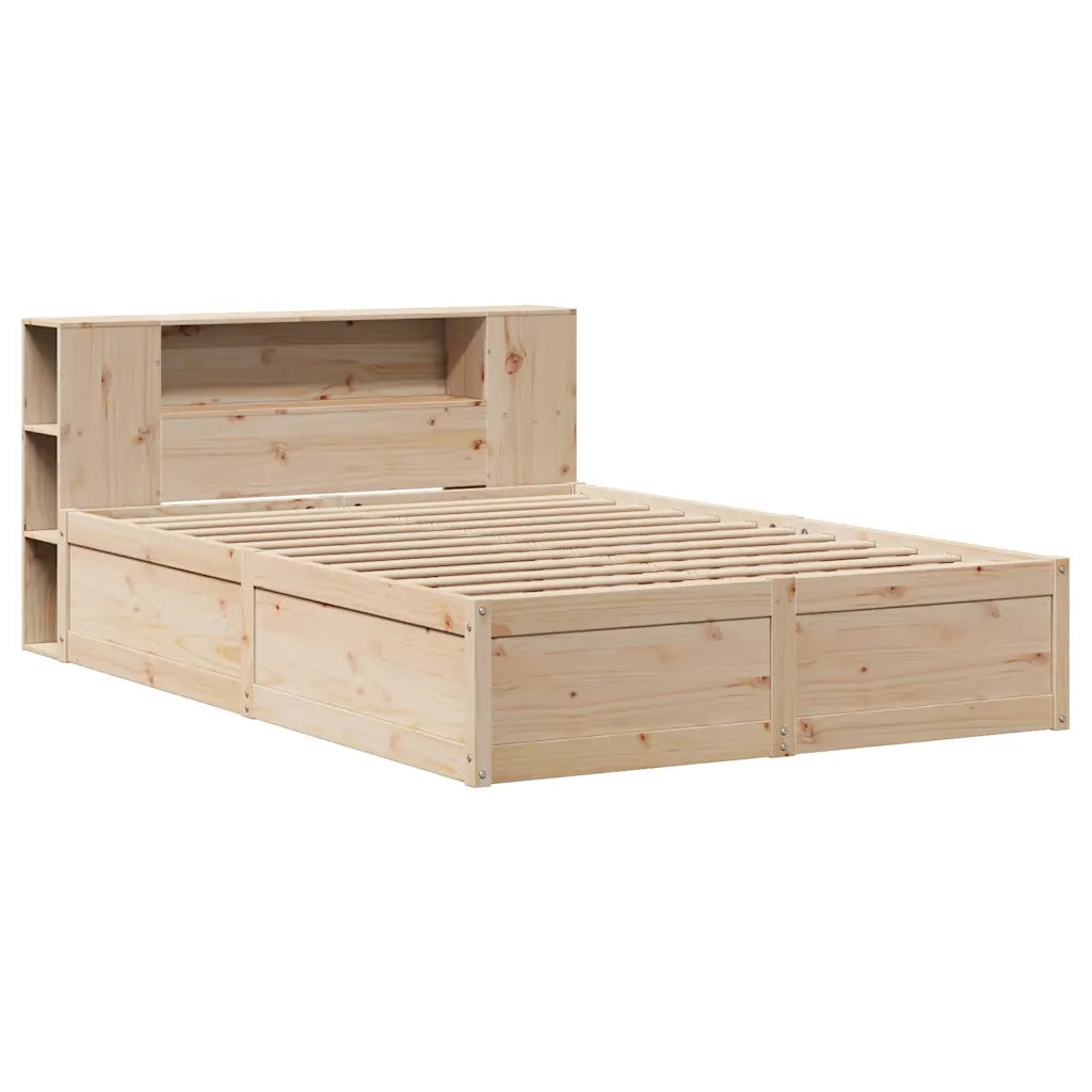 Letto senza Materasso-Struttura Letto 135x190 cm in Legno Massello di Pino 379773