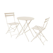 Set tavolo da giardino bistrot pieghevole in acciaio con 2 sedie,