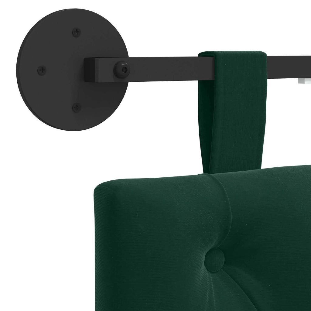 Testiera | Testata sospesa Con luce LED Verde Scuro Velluto