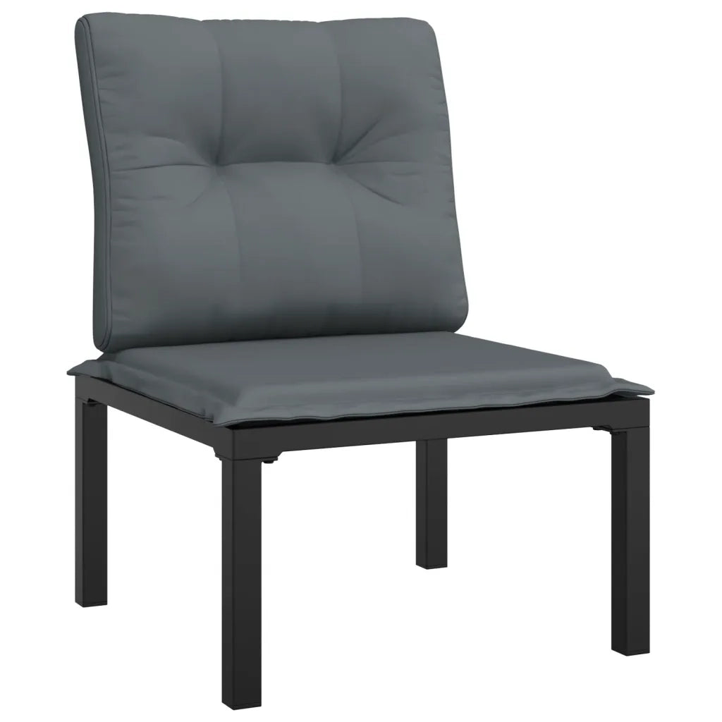 Set Salotto da Giardino 7 pz | Set di Mobili da Esterno Nero e Grigio in Polyrattan