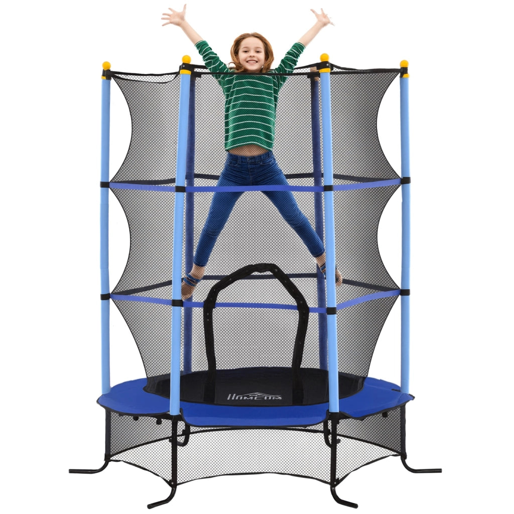 Trampolino per Bambini con Rete di Sicurezza ¨C Minimal ¨C Blu ?1.6x1.9 m