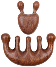 Set di due spazzole per capelli in legno di sandalo antistatiche per massaggiare la pelle del capo - superficie liscia - 2 pezzi - sensazione di lusso - spazzola per capelli