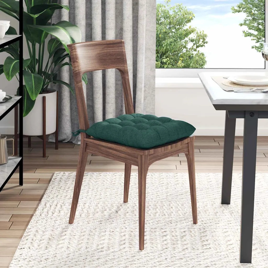 Cuscini per Seduta 4 pcs Verde Scuro 40 x 40 x 6 cm Tessuto 42015151