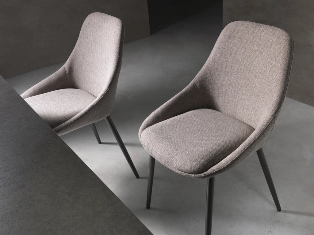 Set 4 Sedie Kira 51x59x85 cm Gambe in Metallo Bronzo Beige