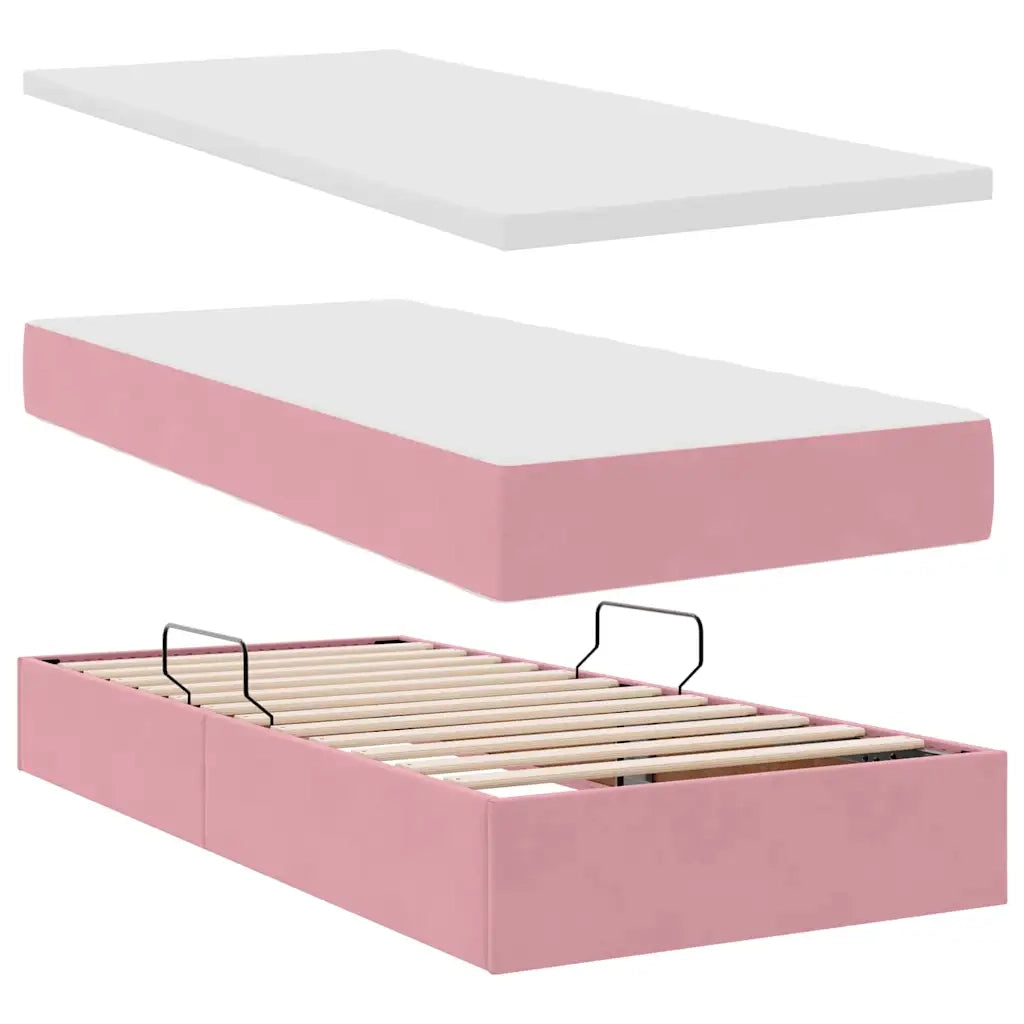 Letto con Contenitore con materasso Rosa 90 x 200 cm 3371002