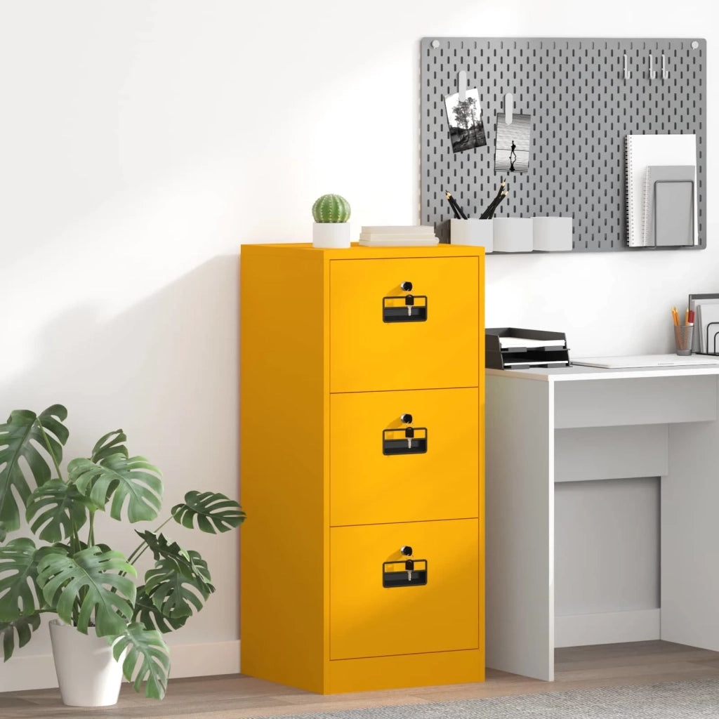 Armadio per File Geometrico Giallo senape 45,5 x 42 x 106,5 cm 891619