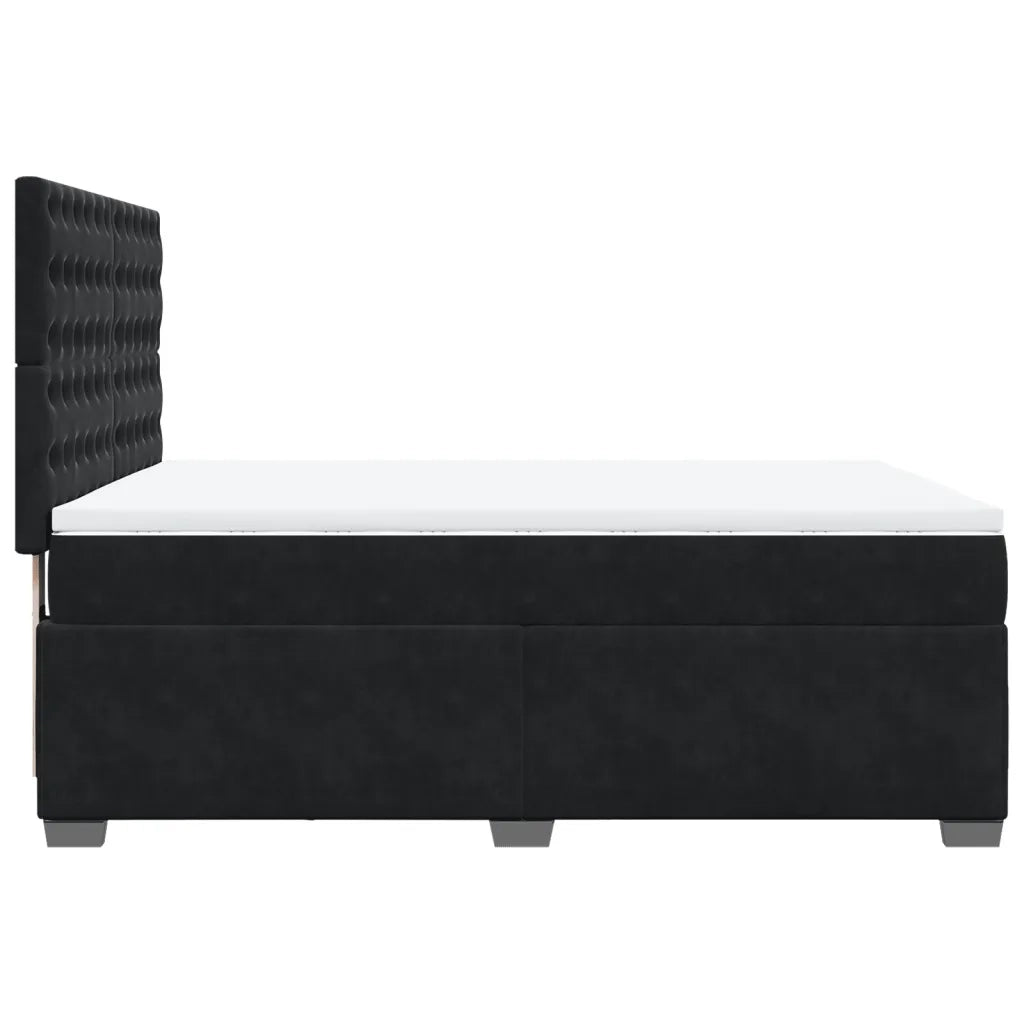 Giroletto a Molle con Materasso Nero 160x200 cm in Velluto 3290968