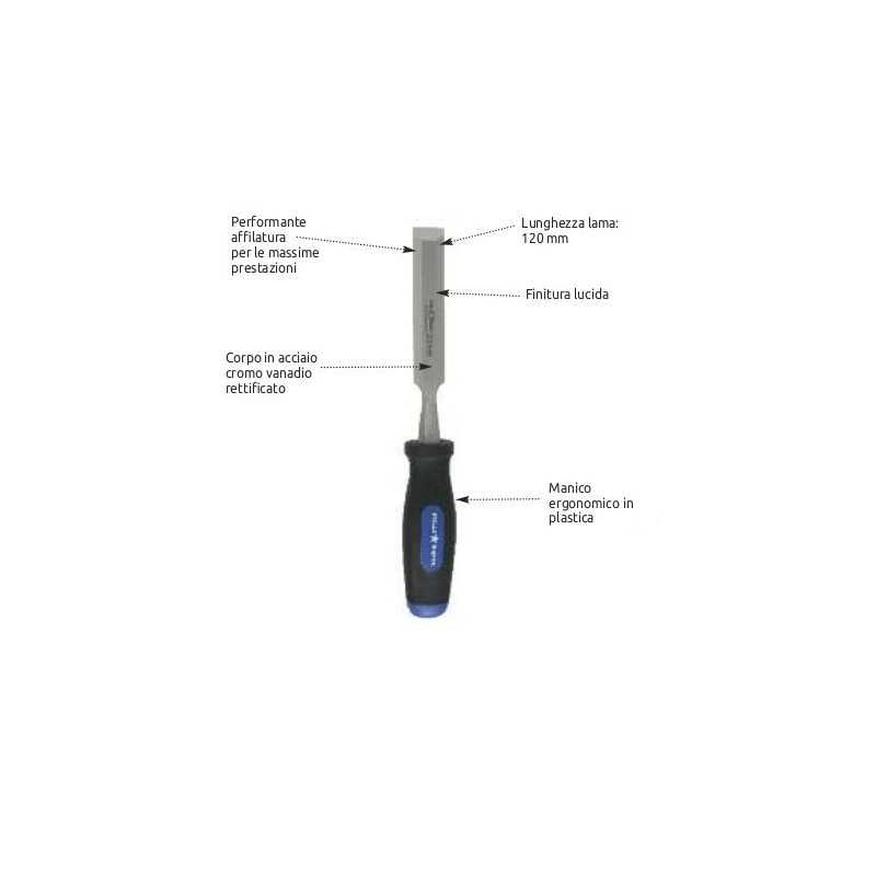 Scalpello Falegname Stella Bianca con Manico mm 16