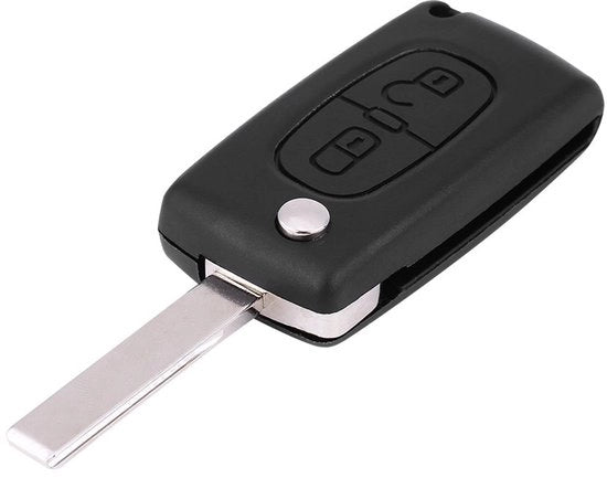 Chiave tascabile 2-tasti - Supporto chiave - Cassetta - Foglio non lavorato - Compatibile con 207/307/308/407/807 - Chiave per auto