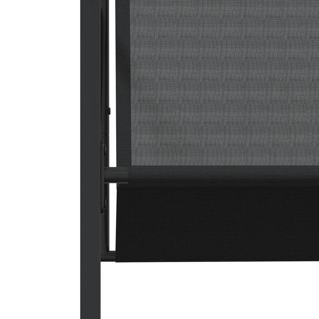 Set da Pranzo da Giardino 17 pz Nero in Textilene 3295132