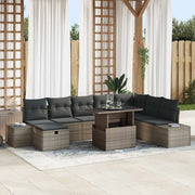 Set Divano da Giardino 9 pcs Grigio polyrattan 3361228