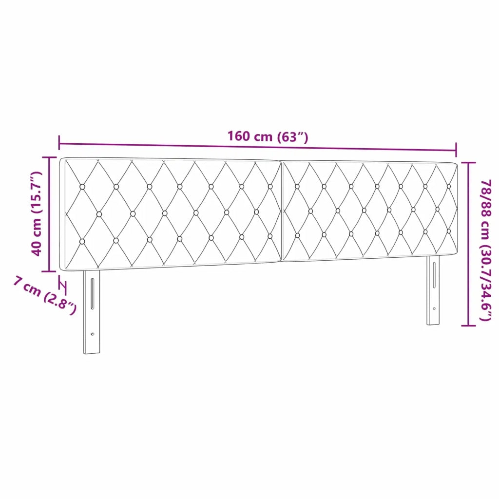 Testiera | Testata Grigio chiaro 160 cm Velluto