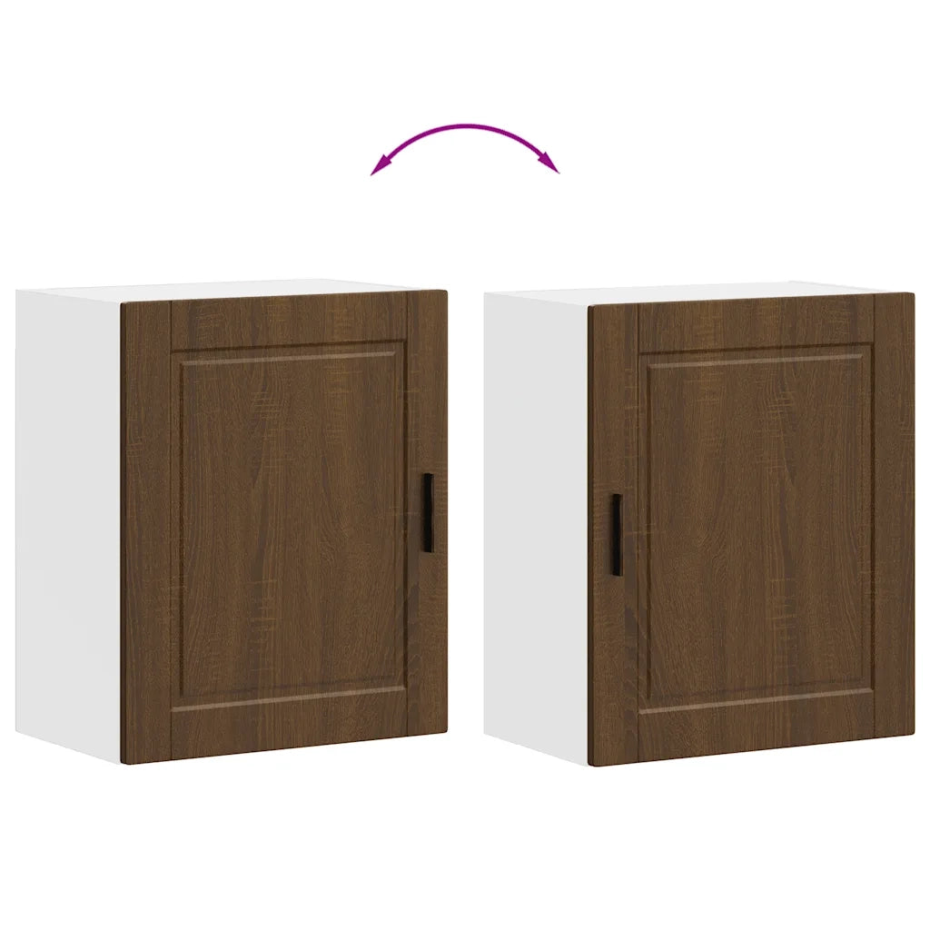 Pensili da Cucina 2 pz Porto Rovere Marrone Legno Multistrato 854052
